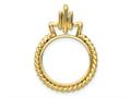 FJC Finejewelers 14 kt Yellow Gold Twisted Edge with Geometric Top 16.5mm Prong Coin Bezel Pendant 29 mm x 21 mm gqc1371165