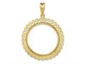 FJC Finejewelers 14 kt Yellow Gold Polished Heart Filigree 27.0mm Prong Coin Bezel Pendant 48 mm x 36 mm gqc2580270