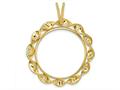 FJC Finejewelers 14 kt Yellow Gold Fancy Twisted Ribbon 27.0mm Prong Coin Bezel Pendant 45 mm x 36 mm gqc3235270