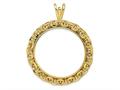 FJC Finejewelers 14 kt Yellow Gold and Textured Chain Link 32.7mm Prong Coin Bezel Pendant 52 mm x 42 mm gqc3736327