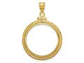 FJC Finejewelers 14 kt Yellow Gold Foxtail Chain 22.0mm x 1.9mm Screw Top Coin Bezel Pendant 37 mm x 26 mm gqc3875220