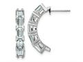 FJC Finejewelers 14 kt White Gold Hoop Emerald-cut 5 Stone D E F Pure Light Moissanite Earrings 23 x 12 mm gqem4455290wmp
