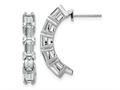 FJC Finejewelers 14 kt White Gold Hoop Emerald-cut 5 Stone G H I True Light Moissanite Earrings 23 x 12 mm gqem4455290wmt