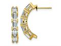 FJC Finejewelers 14 kt Yellow Gold Hoop Emerald-cut 5 Stone D E F Pure Light Moissanite Earrings 23 x 12 mm gqem4455290ymp