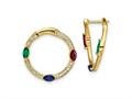 FJC Finejewelers 14 kt Yellow Gold Lab Grown Diamonds with Created Emerald Ruby and Sapphire Hoop Earrings gqem7963024ylg