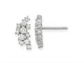 FJC Finejewelers 925 Sterling Silver Button CZ Cluster Post Earrings 13 mm x 6 mm gqqcm1541