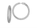 FJC Finejewelers 925 Sterling Silver Rhodium Plated Pavé CZ 380 stones Hoop Earrings 47 mm x 48 mm gqqe11078