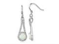 FJC Finejewelers 925 Sterling Silver Rhodium Plated CZ and White Created Opal Dangle Earrings 35 x 8 mm gqqe15805
