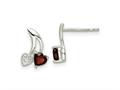 FJC Finejewelers 925 Sterling Silver Button CZ and Garnet Heart Post Earrings 10 x 7 mm gqqe16426