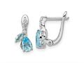 FJC Finejewelers 925 Sterling Silver Dangle Swiss Blue and White Topaz Hinged Earrings 10 mm gqqe16641bt