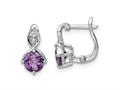 FJC Finejewelers 925 Sterling Silver Dangle Amethyst and White Topaz Hinged Earrings 13 mm gqqe16642am