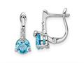 FJC Finejewelers 925 Sterling Silver Dangle Swiss Blue Topaz and White Topaz Circle Hinged Earrings 13 mm gqqe16643bt