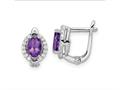 FJC Finejewelers 925 Sterling Silver Dangle Amethyst and White Topaz Oval Hinged Earrings 10 mm gqqe16644am