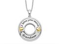 Sentimental Expressions 925 Sterling Silver CZ I Love You More Grandma Necklace 18 Inches x 26 mm gqqsx601