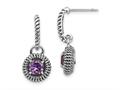FJC Finejewelers 14k/Silver Two-Tone with Antiqued Amethyst Post Dangle Earrings 25 x 12 mm gqqtc1001