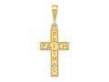 FJC Finejewelers 14 kt Yellow Gold Laser Cut FAITH Cross Charm 37 x 15 mm gqyc1198
