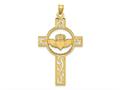 FJC Finejewelers 14 kt Yellow Gold Laser Cut Claddagh Cross Charm 47 x 26 mm gqyc1207