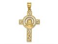 FJC Finejewelers 14 kt Yellow Gold Laser Cut Jesus Face Cross Charm gqyc1209