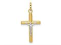 FJC Finejewelers 14 kt Yellow Gold with White Rhodium Polished Hollow Crucifix Charm 25 x 12 mm gqyc1350