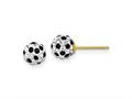 FJC Finejewelers 14 kt Yellow Gold Ball Black and White Crystal Post Earrings 6 x 6 mm gqye1624