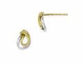 Finejewelers 10k with White Rhodium Polished Post Earrings
