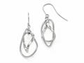 Finejewelers 10k White Gold Polished Textured Dangle Earrings