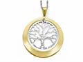 Finejewelers Sterling Silver And Gold-tone Textured Tree Pendant Necklace