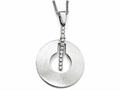 Finejewelers Sterling Silver Scratch-finish Cz Pendant Necklace