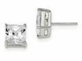 FJC Finejewelers Sterling Silver 8mm Square Cubic Zirconia Basket Set Stud Earrings qe7508