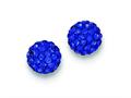 FJC Finejewelers Sterling Silver 8mm Dark Blue Cubic Zirconiaech Crystal Post Earrings qe9544