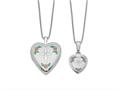 FJC Finejewelers Sterling Silver Rhodium-plated Cross And Flowers Enamel Heart Locket And Pendant Set 18 inch chain incl qls438set