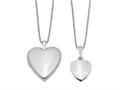 FJC Finejewelers Sterling Silver Rhodium-plated Polished And Satin Heart Locket And Pendant Set 18 inch chain included qls442set
