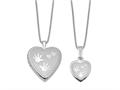 Finejewelers Sterling Silver Rhodium-plated Polished Satin Hand And Hearts Locket And Small Pendant Set 18 inch chain in