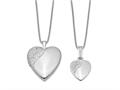 FJC Finejewelers Sterling Silver Rhodium-plated Polished Swirl Design Heart Locket And Pendant Set 18 inch chain include qls457set