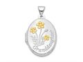 Finejewelers Sterling Silver Rhodium-plated W/gold-plate Oval Granddaughter Locket Pendant Necklace 18 inch chain includ