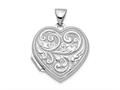 FJC Finejewelers Sterling Silver Rhodium-plated 18mm Heart With Scrolls Locket Pendant Necklace 18 inch chain included qls597