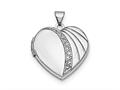 Finejewelers Sterling Silver Rhodium-plated 21mm Heart Locket Pendant Necklace 18 inch chain included