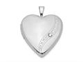 FJC Finejewelers Sterling Silver Rhodium-plated Crystal Heart Locket Pendant Necklace 18 inch chain included qls647