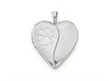 FJC Finejewelers Sterling Silver Rhodium-plated Satin and Polished Paw Prints Heart Locket Pendant Necklace 18 inch chai qls671