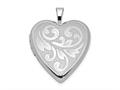 FJC Finejewelers Sterling Silver Rhodium-plated Textured and Polished Swirl Heart Locket Pendant Necklace 18 inch chain qls700