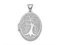 FJC Finejewelers Sterling Silver Rhodium-plated 21x16mm Oval Tree Locket Pendant Necklace 18 inch chain included qls722