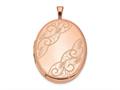 FJC Finejewelers Sterling Silver Rose Gold-plated 26mm Swirled Oval Locket Pendant Necklace 18 inch chain included qls731