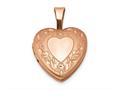 Finejewelers Sterling Silver Rose Gold-plated Flower Border 12mm Heart Locket Pendant Necklace 18 inch chain included