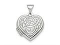 FJC Finejewelers Sterling Silver Rhodium-plated Reversible 15mm Heart Locket Pendant Necklace Pendant 18 inch chain incl qls811
