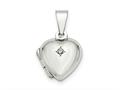 Finejewelers Sterling Silver Cz Heart Locket Pendant Necklace 18 inch chain included