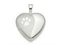 FJC Finejewelers Sterling Silver 16mm Paw Print Heart Locket Pendant Necklace 18 inch chain included qls832