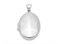 FJC Finejewelers Sterling Silver Rhodium-plated Polished 21mm 2-frame Oval Locket Pendant Necklace 18 inch chain include qls98