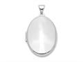 Finejewelers Sterling Silver Rhodium-plated Polished 26mm 2-frame Oval Locket Pendant Necklace 18 inch chain included