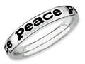 Stackable Expressions Sterling Silver Polished Enameled Peace Stackable Ring qsk100