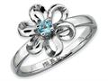 Stackable Expressions Sterling Silver Polished Blue Topaz Flower Stackable Ring qsk111